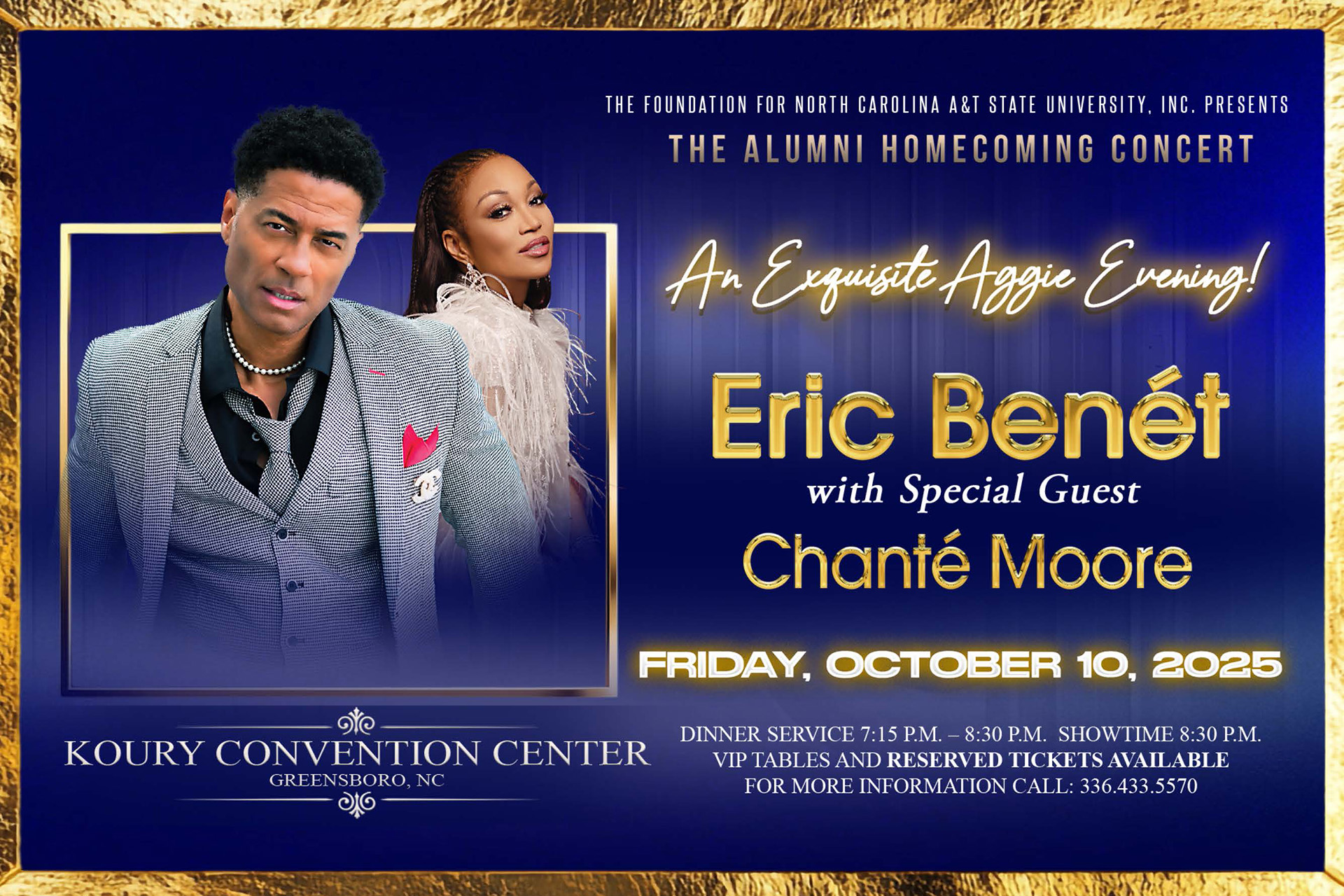 THE ALUMNI HOMECOMING CONCERT Eric Benet with special guest Chante Moore Friday, October 10, 2025